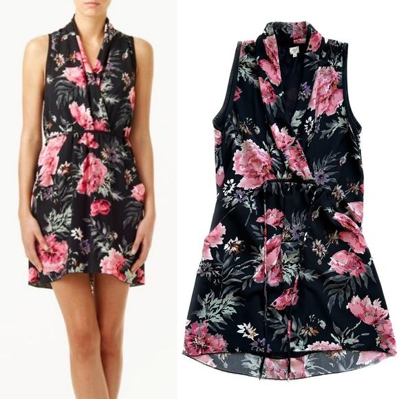 Wilfred Aritzia Sabine Floral Faux-Wrap Mini Dress Size S - Picture 1 of 8